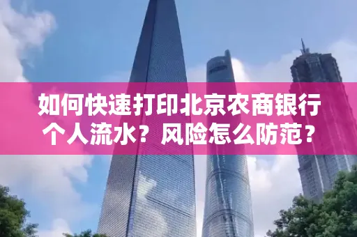 如何快速打印北京农商银行个人流水?风险怎么防范?