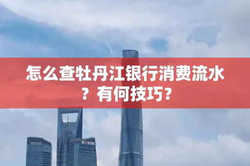 怎么查牡丹江银行消费流水?有何技巧?