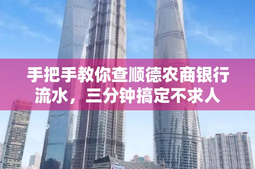 手把手教你查顺德农商银行流水,三分钟搞定不求人