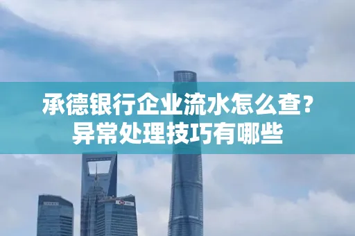 承德银行企业流水怎么查?异常处理技巧有哪些
