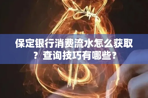 保定银行消费流水怎么获取?查询技巧有哪些?