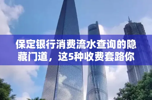 保定银行消费流水查询的隐藏门道,这5种收费套路你知道几个?