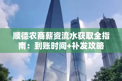 顺德农商薪资流水获取全指南:到账时间+补发攻略