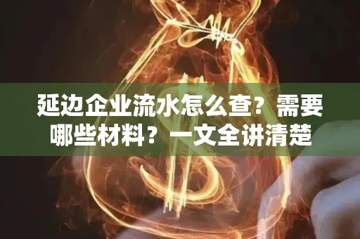 延边企业流水怎么查?需要哪些材料?一文全讲清楚