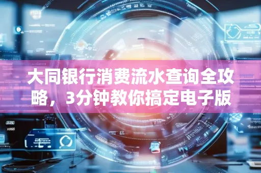 大同银行消费流水查询全攻略,3分钟教你搞定电子版打印
